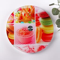 Подставка для торта Доляна «Сладости», d=32 см, вращающаяся, стекло, разноцветная