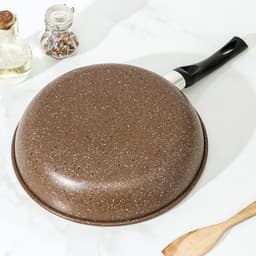 Сковорода Rock, d=29 см, пластиковая ручка, антипригарное покрытие, углеродистая сталь, коричневая