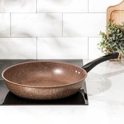 Сковорода Rock, d=29 см, пластиковая ручка, антипригарное покрытие, углеродистая сталь, коричневая