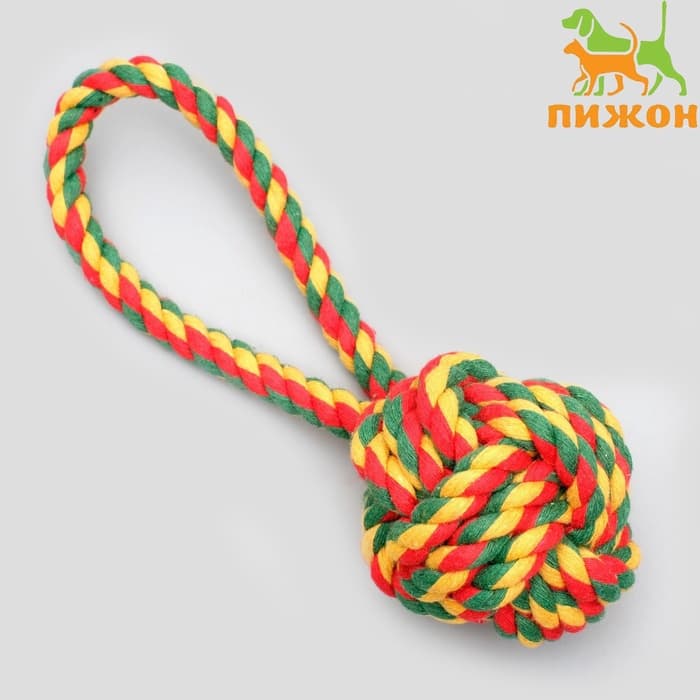 Игрушка канатная «Мяч с петлей», до 65 г, цвет МИКС