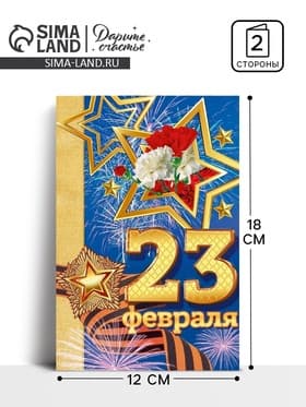 Открытка «23 февраля», 12×18 см