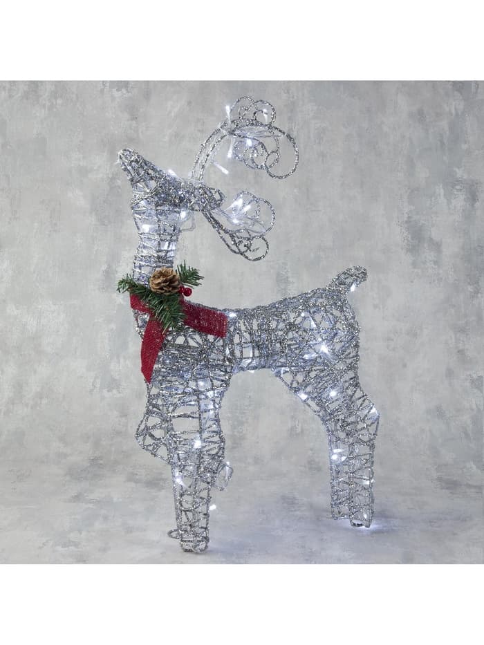 Светодиодная фигура «Олень», 30×60×12 см, металл, 220 В, свечение белое