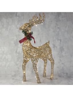 Светодиодная фигура «Олень золотистый» 50×85×18 см, металл, 220 В, свечение тёплое белое