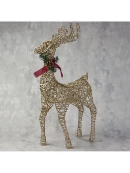 Светодиодная фигура «Олень золотистый» 50×85×18 см, металл, 220 В, свечение тёплое белое