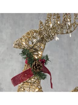 Светодиодная фигура «Олень золотистый» 50×85×18 см, металл, 220 В, свечение тёплое белое