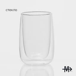 Стакан Magistro «Поль Квадро», 330 мл, с двойными стенками, 8.5×8.5×12 см, стекло, прозрачный