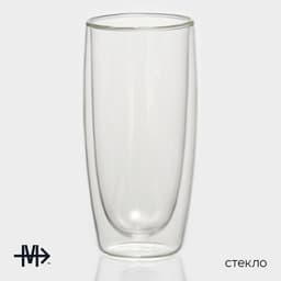 Стакан Magistro «Поль. Дуо», 350 мл, 7.3×15 см, с двойными стенками, стекло, прозрачный