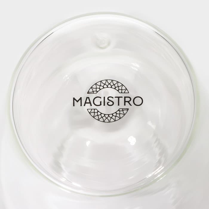 Стакан Magistro «Поль. Дуо», 350 мл, 7.3×15 см, с двойными стенками, стекло, прозрачный