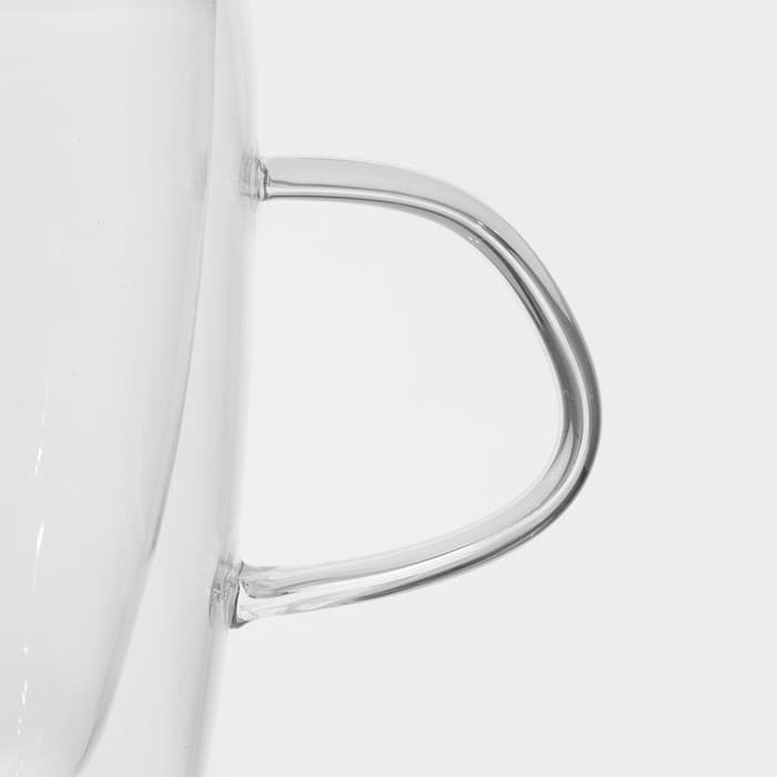 Кружка с двойными стенками Magistro «Дуо», 280 мл, стекло, прозрачная