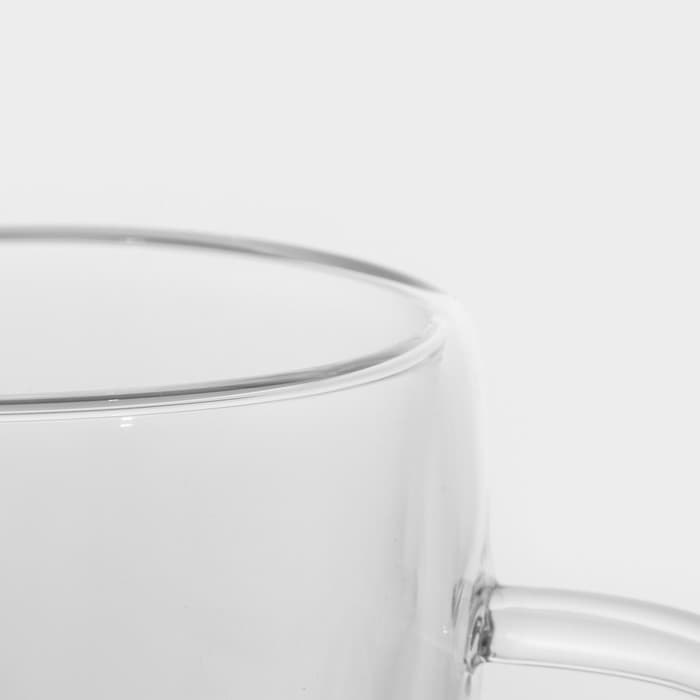 Кружка с двойными стенками Magistro «Дуо», 280 мл, стекло, прозрачная