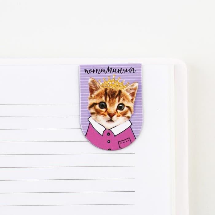 Закладки магнитные для книг, 8 шт. «Котов и книг много не бывает», 15×15 см