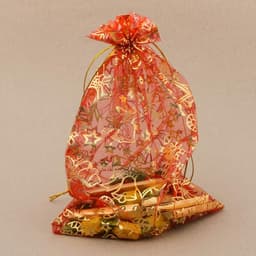 Мешочек подарочный органза «Новогодние игрушки», 20×30 см ± 1.5 см