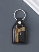 Кожаный брелок для ключей на кольце «Пистолет», (кожзам), 6.8×3.8 см