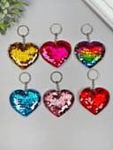 Брелок для ключей на кольце «Пайетки. Сердечко», текстиль, 9×8 см, МИКС