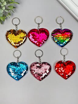 Брелок для ключей на кольце «Пайетки. Сердечко», текстиль, 9×8 см, МИКС