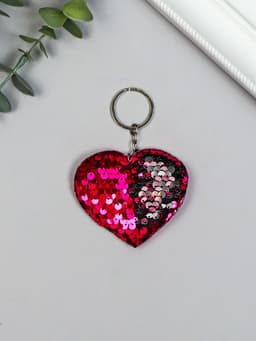 Брелок для ключей на кольце «Пайетки. Сердечко», текстиль, 9×8 см, МИКС