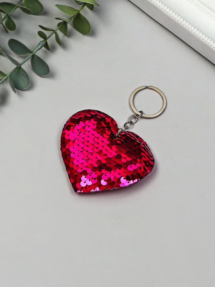 Брелок для ключей на кольце «Пайетки. Сердечко», текстиль, 9×8 см, МИКС