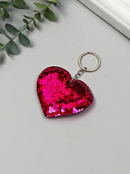 Брелок для ключей на кольце «Пайетки. Сердечко», текстиль, 9×8 см, МИКС