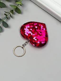 Брелок для ключей на кольце «Пайетки. Сердечко», текстиль, 9×8 см, МИКС