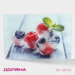 Доска разделочная Доляна «Ледяная свежесть», 30×20 см, стекло