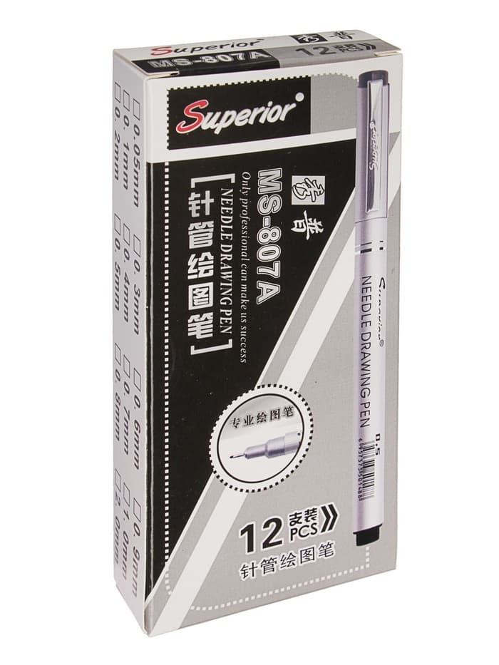 Профессиональный линер Superior, чёрный, узел 0.1 мм