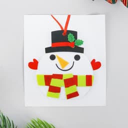 Ёлочная игрушка из фетра «Снеговичок в шапочке», набор для творчества, своими руками