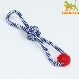 Игрушка канатная «Массажная», с узлом, до 65 г, до 30 см, цвет МИКС