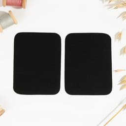 Заплатки для одежды, 10×7.5 см, клеевые, пара, цвет чёрный