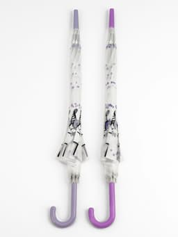 Зонт - трость детский «Единорог», полуавтоматический, 8 спиц, R=45 см, d=90 см, белый/фиолетовый