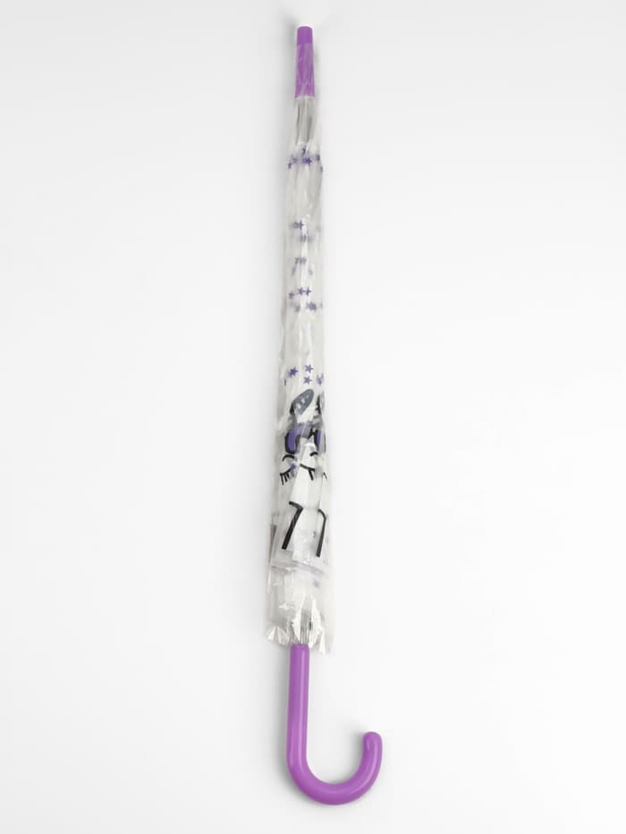 Зонт - трость детский «Единорог», полуавтоматический, 8 спиц, R=45 см, d=90 см, белый/фиолетовый
