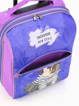 Чемодан детский 34 л (XS) Sacvoyage, отдел на молнии, с расширением, сиреневый