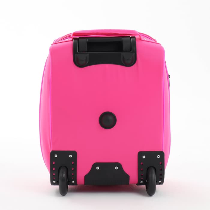Чемодан на колёсах малый 16" на молнии, розовый