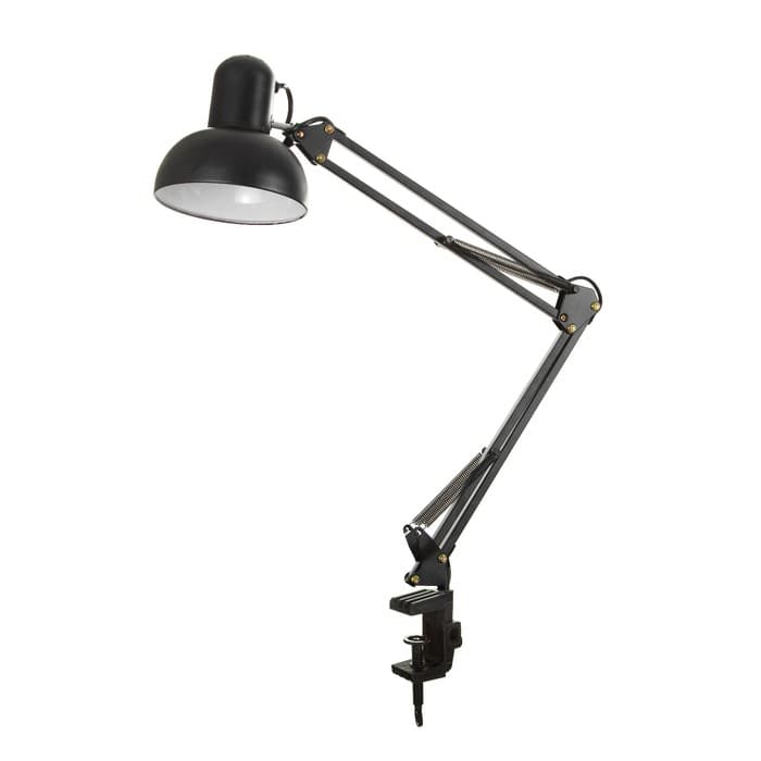 Лампа настольная на шарнире 800 «Крус, чёрная» E27 40W RISALUX