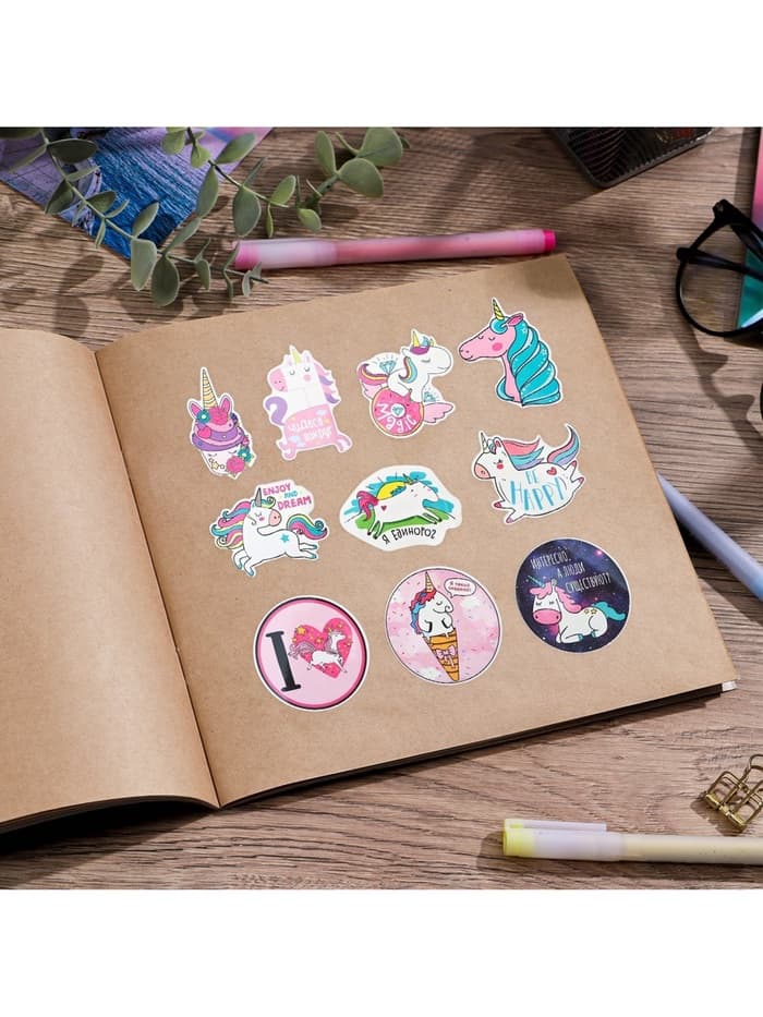 Наклейки-стикеры «Единорожки», 7×7 см, набор 10 шт.