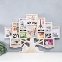 Фоторамка - коллаж на 12 фото 10×10 см, 10×15 см, 15×20 см «Семейное дерево», белая с золотом, 58×82 см