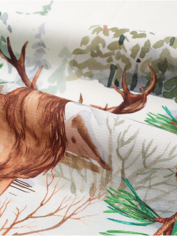 Дорожка новогодняя на стол «Этель. Новогодний лес» 40×147±3 см, 100% хлопок, саржа 190 г/м², белая/зелёная