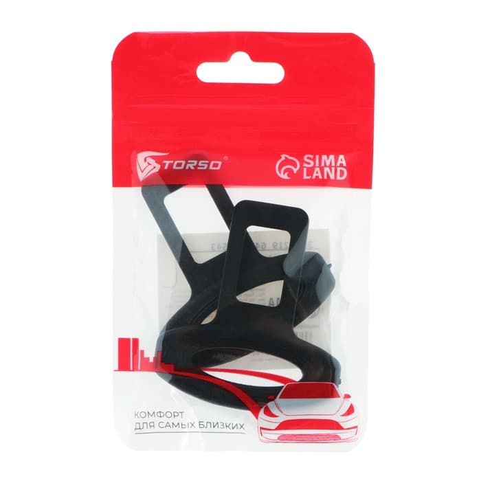 Заглушка ремня безопасности TORSO, пластик, черная, набор 2 шт.