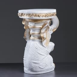 Фигура - подставка для мелочей «Слон сидя», столик, гипс, белое золото, 34×26×44 см