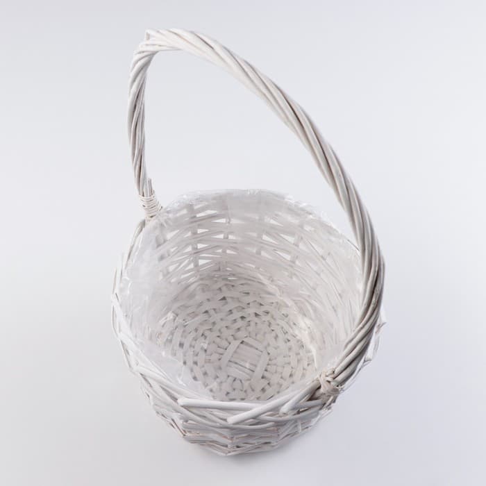 Корзина плетёная для хранения «Плетёнка», ива, круглая, белая, набор 3 шт.