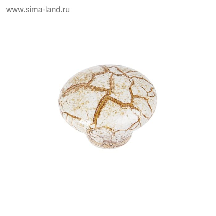 Ручка-кнопка CAPPIO ART Ceramics 011, d=38 мм, керамическая, белая с текстурой