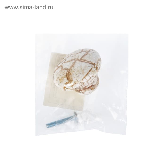 Ручка-кнопка CAPPIO ART Ceramics 011, d=38 мм, керамическая, белая с текстурой