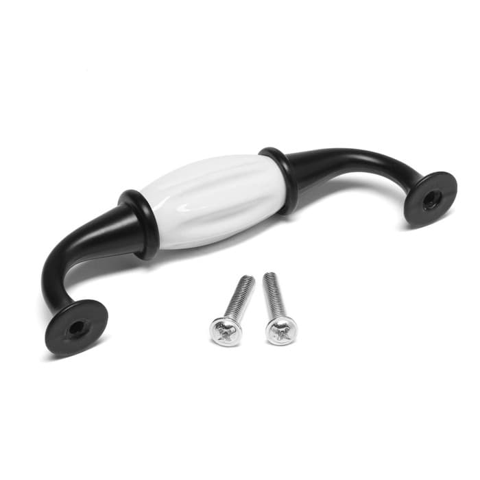 Ручка скоба STYLISH Ceramics 003, керамическая 96 мм, чёрная