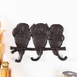 Настенные крючки декоративные чугун «Филины не слышу, не вижу, не скажу», 15.5×23×2.5 см