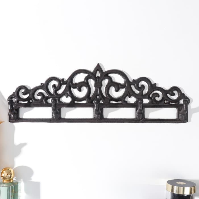 Настенные крючки декоративные «Узоры», чугун, 12.5×39.5×3.5 см