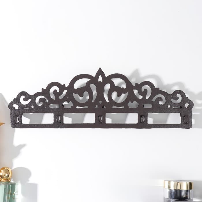 Настенные крючки декоративные «Узоры», чугун, 12.5×39.5×3.5 см