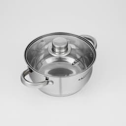 Набор кастрюль Катунь «Гретта», 3 предмета: кастрюли 2.2 л, 4.2 л, ковш 1.6 л, капсульное дно, индукция, нержавеющая сталь, AISI - 201