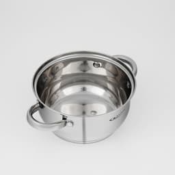 Набор кастрюль Катунь «Гретта», 3 предмета: кастрюли 2.2 л, 4.2 л, ковш 1.6 л, капсульное дно, индукция, нержавеющая сталь, AISI - 201