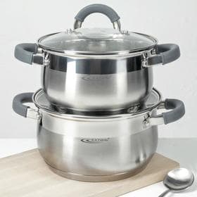 Набор кастрюль Катунь «Ирида», 2 предмета: 2.9 л, 3.9 л, капсульное дно, индукция, нержавеющая сталь, AISI - 201