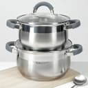 Набор кастрюль Катунь «Ирида», 2 предмета: 2.9 л, 3.9 л, капсульное дно, индукция, нержавеющая сталь, AISI - 201