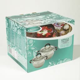 Набор кастрюль Катунь «Ирида», 2 предмета: 2.9 л, 3.9 л, капсульное дно, индукция, нержавеющая сталь, AISI - 201